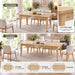 63"-83" Extendable Dining Table for 6-8 People, Natural Oak