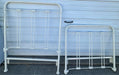 VTG Elliott’S Design White Enameled Iron Twin Single Bed Frame Head Footboard