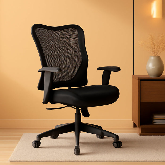 Wave High Back Office Chair Ergonomic Office Chair with Breathable Back Mesh Desk Chair with Wheels and Arms, 360 Swivel, Synchro-Tilt Recline - Home Office Desk Chair Comfortable for Long Hours