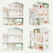 Wooden Dollhouse Playset With Eight Rooms Accessories