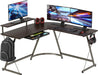 Vista L-Shape Desk with Monitor Stand, Espresso
