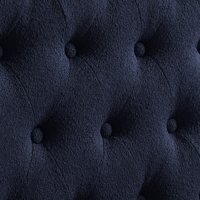 Boucle Upholstered Tufted Button King Headboard and Comfortable Fashional Padded King/California King Size Headboard,6025-K-Boucle-Navy Blue