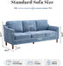 80 Inches Brilliant SkyBlue Chenille Sofa Reinforced