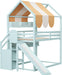 Full Size Bunk Bed With Slide EmeraldGreenFinishCoat