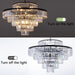 Crystal Chandelier Black Pendant Light 31Inch Luxury