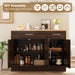 43" Farmhouse Sideboard Buffet Cabinet, Rustic Brown