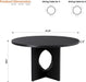 47 Inch CircularLayout Dining Table Black SpaceSaving