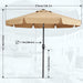 9Ft Scalloped Valance Patio Umbrella, Crank & Tilt, Khaki