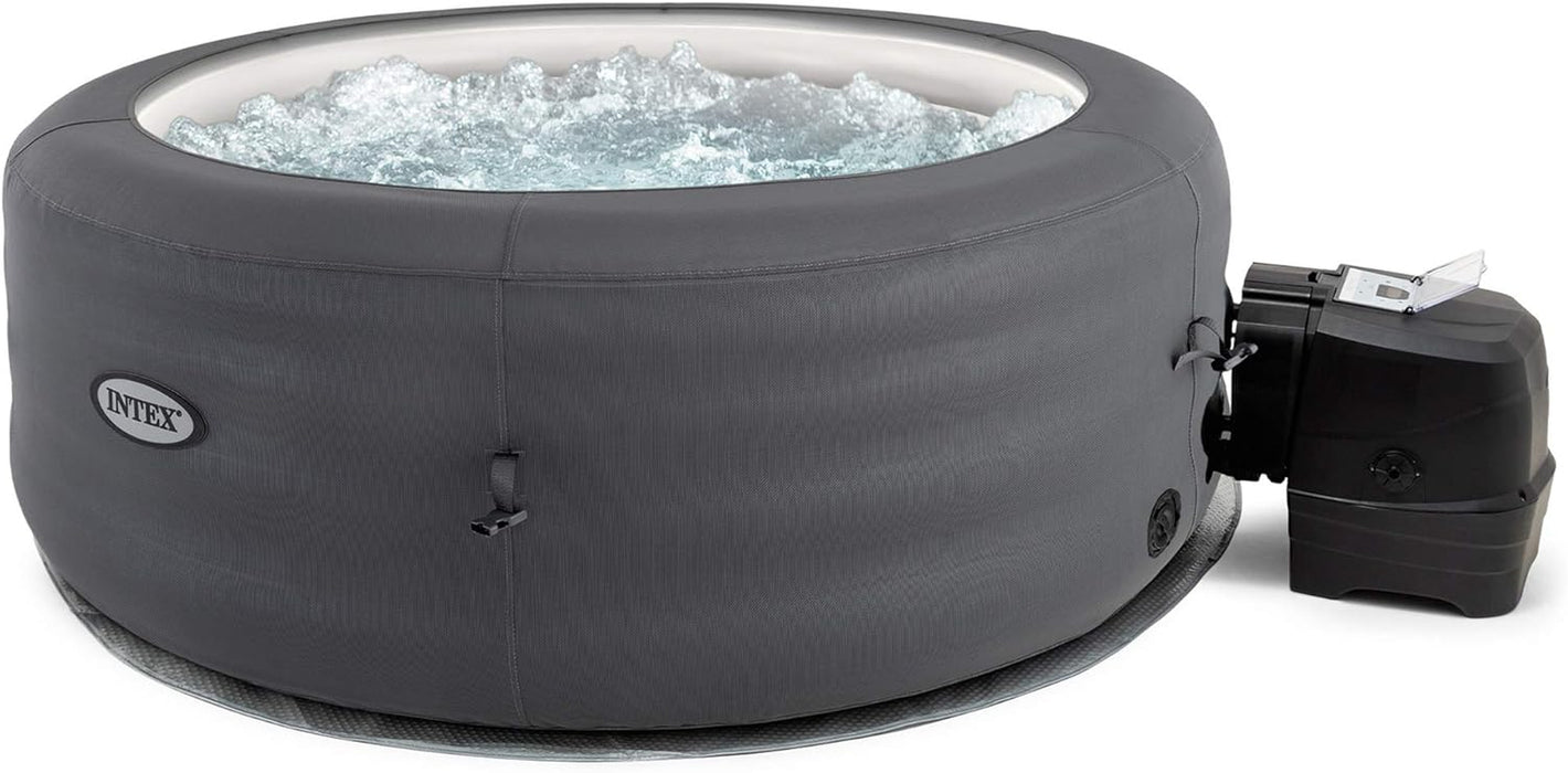 Simple Spa 77 by 26 Inch 4 Person Outdoor Portable Inflatable round Heated Hot Tub with 100 Bubble Jets, Carry Bag, and Cover, Gray