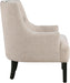 Taupe Upholstered Accent Chair Tufted Cushion Frame
