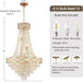 Crystal Chandelier 12 Lights 36Inches Gold Pendant