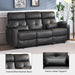Power Reclining Sofa with Heat and Massage, Electric Reclining Couch with Extended Footrest, Wall Hugger Recliner Sofa 3 Seater with USB Ports & Cup Holders for Living Room, Bedroom