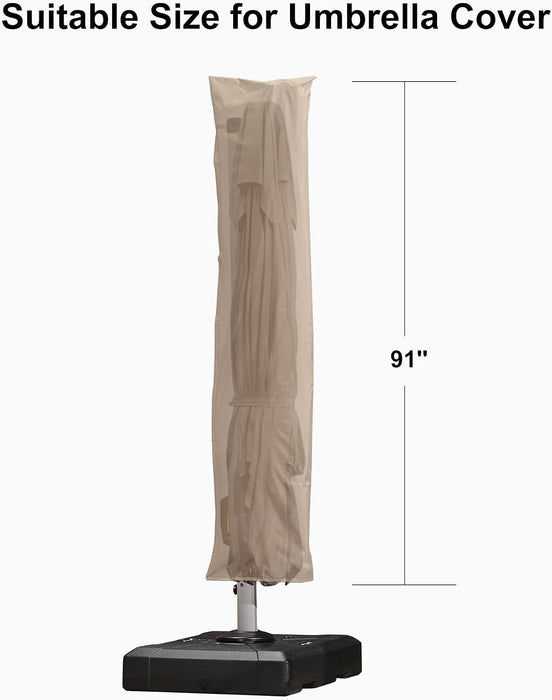 Outdoor Cantilever Umbrella Cover Easy Setup S Size Beige