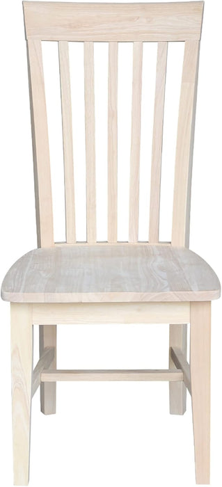 Set of 2 Tall Mission Dining Chairs Solid Parawood Sturdy and Long-Lasting, 18.1"W X 22.05"D X 40.16"H, Unfinished