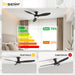 52 Inch Flush Mount Ceiling Fan with Light and Remote, Black Low Profile Ceiling Fans with Lights for Bedroom Living Room, 3 ABS Blades, Modern Quiet Reversible DC Motor, 3CCT, 6 Speeds