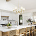 Brushed Brass 6 Light Linear Pendant ChandelierLine