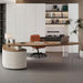 Solid Wood LShape Desk With IntegratedSideCabinet 56In