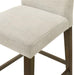 Counter Height Bar Stools Set of 3, 27" H Seat Height Upholstered Barstools, Fabric in Ivory