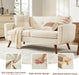 Modern Beige Loveseat with Ottoman