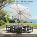 10FT Outdoor Patio Umbrella, Outdoor Table Umbrella, Yard Umbrella, Market Umbrella with 8 Sturdy Ribs, Push Button Tilt and Crank