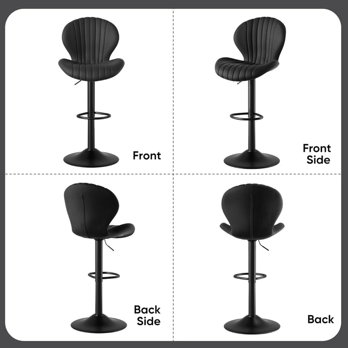 Bar Stools Set of 3 Modern Swivel Bar Chairs, Barstools Counter Height with High Backrest, Easy 3-5 Minute Assembly for Bar, Kitchen, Dining Room Black