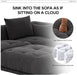 144" Cloud Sectional Couch with Ottoman,Modular Sectional Sofa with 3 Large Seat and 1 Ottoman for Living Room, Chenille, Gray