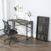 40 Inch Folding Desk, Writing Gaming Computer Camping Desk, No Assembly Required Home Office Table, Black Oak
