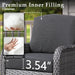 4-Piece Outdoor Patio Conversation Set, Backyard Furniture W/Loveseat, Coffee Table, Wicker Frame - Gray/Black
