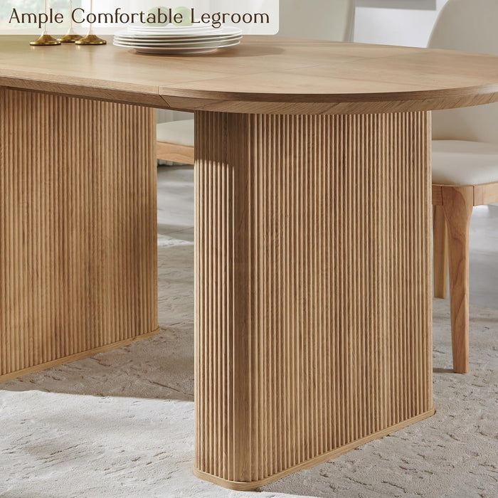 SixtyThreeInch Oval Dining Table Natural Oak Pedestal