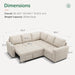 Beige Modular Sleeper Sectional Sofa With StorageBin