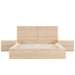 James 4-Piece Natural Blonde Oak Queen Size Bedroom Set