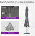 Outdoor Table Sun Umbrella 10' X 10' Semi Auto Lift, Gray