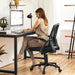 Home Office Chair Work Desk Chair Swivel Computer Mesh Chair with Flip-Up Arms Adjustable Height Lumbar Support Executive Office Task Chair for Home Office Students Study, Black