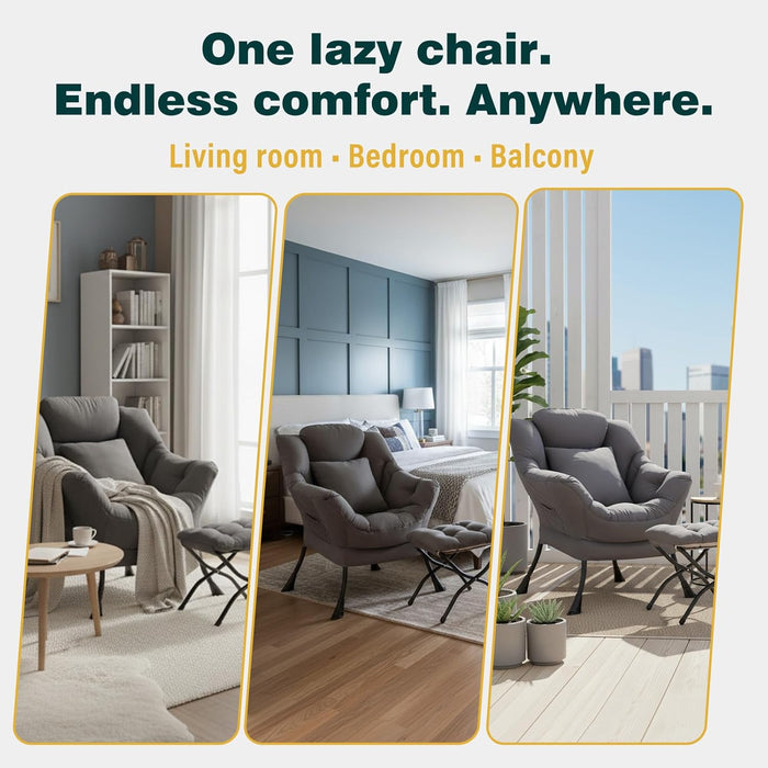 Dark Grey ExtraLarge Oversized Ottoman Reclining Chair