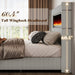 Modern California King Size Bed Frame with Fireplace, Corduroy Upholstered Bed Frame with 60.4“ Extra Tall Headboard, Wingback Platform Bed Frame Wooden Slats/No Box Spring Needed, Greige