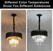 Dimmable ThreeTier Crystal Chandelier Black Gold SixteenInch