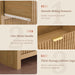 55" Fluted Sideboard Buffet Cabinet with Storage, Modern Credenza Oak