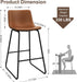 Bar Stool Set of 3, 26" Urban Faux Leather Counter Stool, Dark Brown
