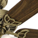 Fan Company, 53063, Studio Series 52 Inch Ceiling Fan with Lights, 4 Covered Energy Efficient LED Lights, Pull Chain, Antique Brass