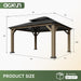 12x16 Outdoor Cedarwood Gazebo Grey Hardtop Pavilion