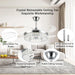 42" Retractable Ceiling Fans with Lights, Crystal Chandelier Ceiling Fan with Remote & APP Control, Modern Dimmable LED Fandelier for Living Room, Dinning Room, Bedroom (Silver)