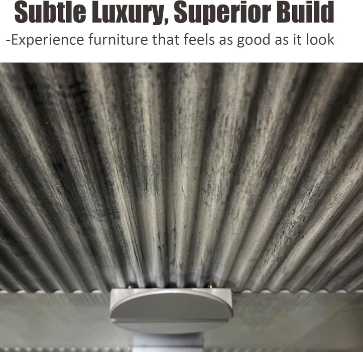 Modern Fluted Dresser for Bedroom, 50" W Solid Chest of Drawers, 6 Large Drawers 34" H Dresser with Great Depth Drawers-Semicylinder Drawer Front Design, Stable Raised Legs, Large Handles,Gray