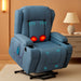PU Leather Electric Power Lift Chair, Recliner Massage Chair, Adjustable Furniture for Back, Legs W/ 3 Positions, USB Port, Heat, Cupholders, Easy-To-Reach Side Button - Blue
