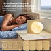 Rotatable Moonlight Sunrise Alarm Clock,Sound Machines, Night Lamp for Bedrooms with Snooze, 10 Light Effects, 30/60/90 Timer, 10 Sleep Nature Sounds,15 Ringtones,12 Volume(Light Woodgrain)