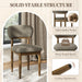 Upholstered Dining Chairs Set of 2, Walnut Dining Chairs, Camel