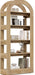 5-Tier Bookshelf, Arch-Shaped Racks, Tall Standing Wooden Bookcase Display Shelf Modern Storage Solution (1, Teak Color)