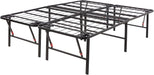Bed Frame with Storage, Foldable Metal Platform, Sturdy Steel, No Box Spring Needed, 18 Inches High, Tool-Free Setup, Queen Size, Black