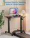 32" Small Electric Rolling Standing Desk Adjustable Height, Mobile Sit Stand up Desk with Lockable Casters for Home Office & Computer Workstation, Splice Board, 2 Hooks, Black Frame/Walnut Top