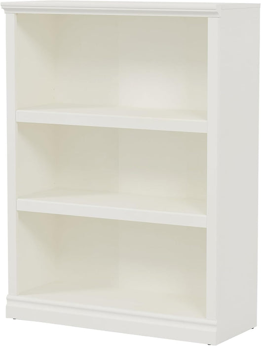 43 Inch Tall Bookcase, White 3-Tier Shelves Bookshelf Open Storage