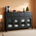 Buffet Cabinet with Storage, Kitchen Storage Cabinet for Home | 55.1" Large Sideboard Buffet, Farmhouse Kitchen Cabinet, Wood Coffee Bar Table for Kitchen, Black